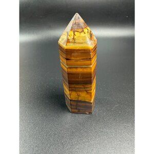 Natural Tigers Eye Tower Stone Healing Crystal Polished 5" 14oz